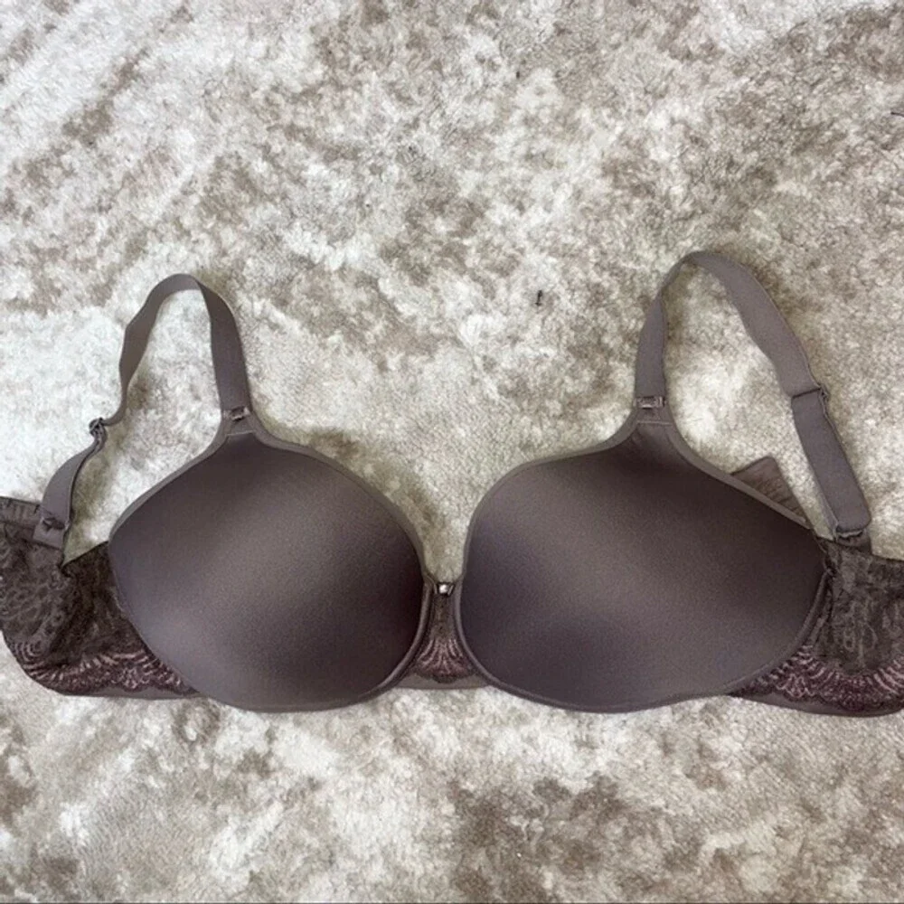 Vanity Fair steele gray lightly padded 36DD bra no underwire comfort stretch